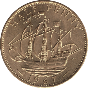 British_pre-decimal_halfpenny_1967_reverse